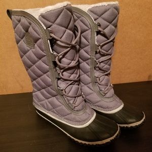 Sorel Grey Quilted Tall Snow Duck Boot